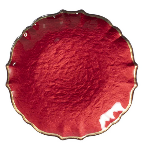 Vietri Baroque Red Salad Plate
