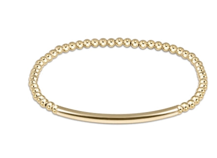 signature cross gold pattern 3mm bead bracelet - gold