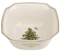 Load image into Gallery viewer, Spode Christmas Tree Gold Square Bowl