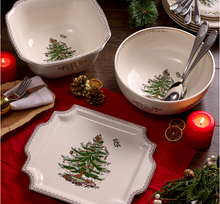 Load image into Gallery viewer, Spode Christmas Tree Gold Square Bowl